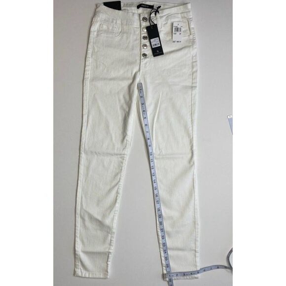 Numero Verona Ankle Skinny Jeans 28 White Juniors' Stretchy Exposed-Buttons NEW - Picture 5 of 9